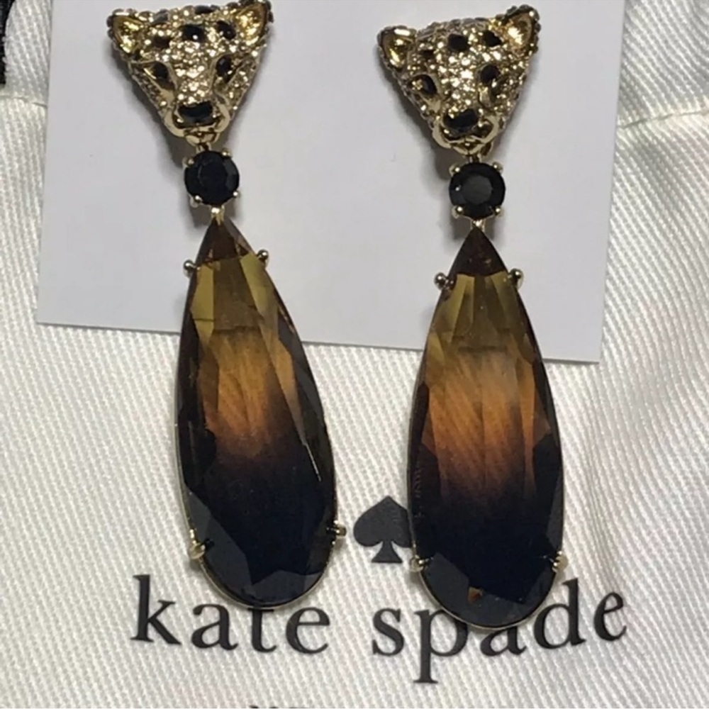Kate Spade Novelty Run Wild Leopard Earrings - Picture 2 of 7